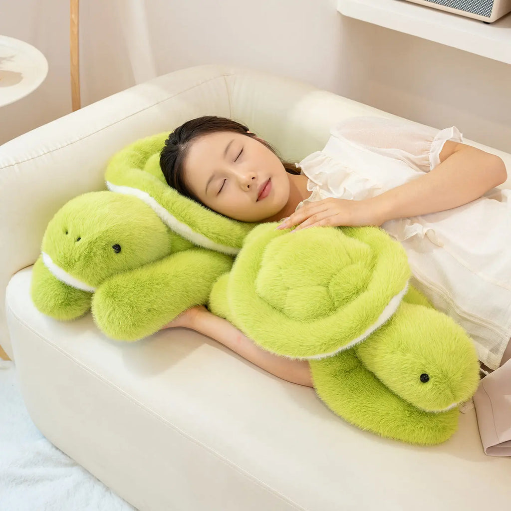 New Lovely Turtle Plush Toys Cozy Fluffy Lying Prone Cartoon Tortoise Throw Pillow Back Cushion Kawaii Home Decor Funny Gift