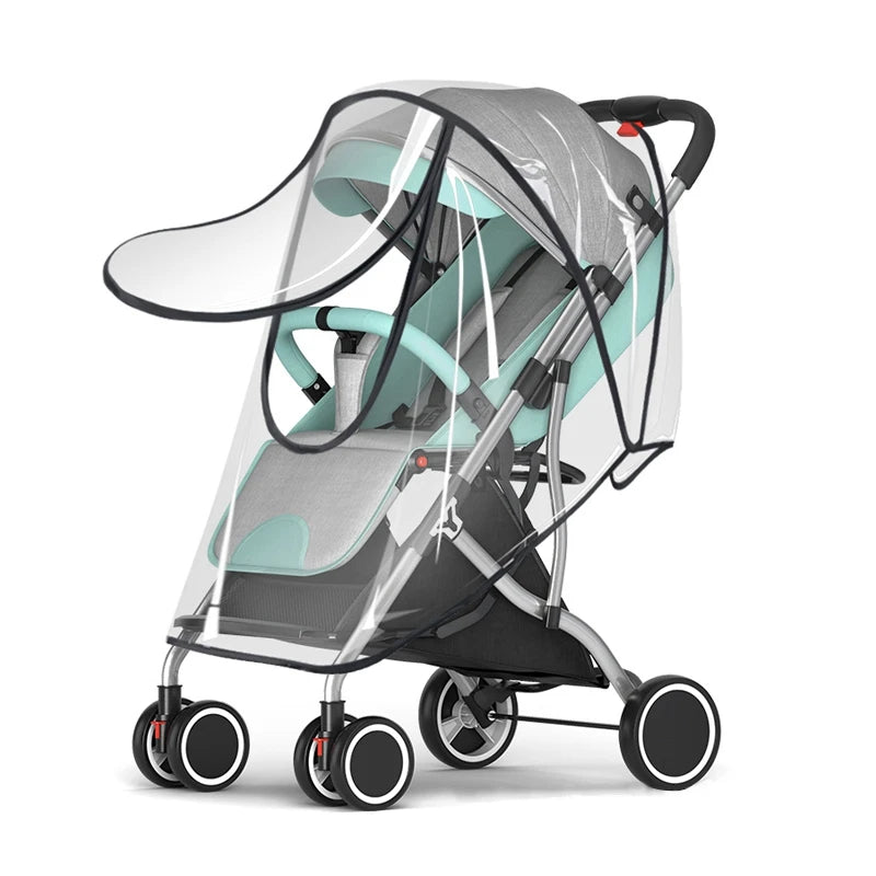 Stroller Rain Cover Transparent Wind Dust Shield Universal Trolley Umbrella Raincoat Baby Car Seat Cover Sunshade Breathable