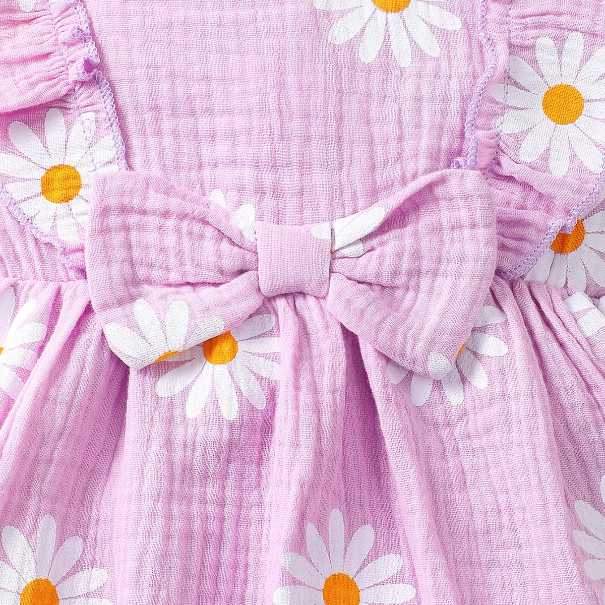 Summer  0-1 Years  Old  Infant  Baby Girls Daisy Print  Fashion  Sleeveless  Casual  Dresses