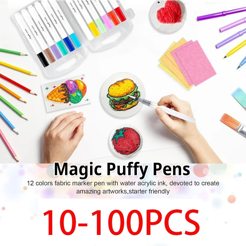 3D Drawing Magic Canvas Sponge Texture Paint Kit For Kids DIY Drawing Art Educational Craft Sponge Canvas Board Handicraft Toy