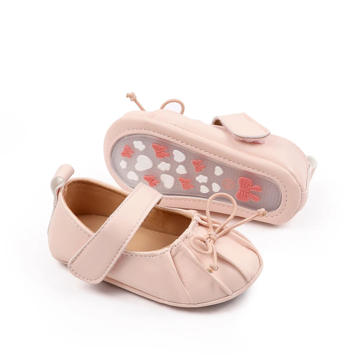 Spring Autumn Baby First Walking Toddler Shoes For 0-18 Months Three Colors High Quality PU Leather And TPR Sole Sweet Design
