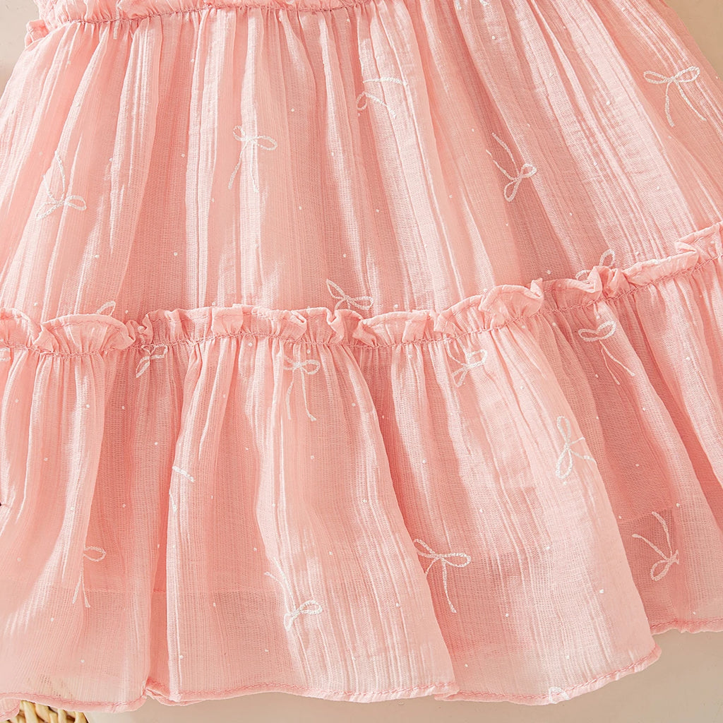 Casual Baby Clothes Korean Style Sweet Pink Baby Girl Suspender Dress Summer Birthday Party Gift Toddler Princess Dress