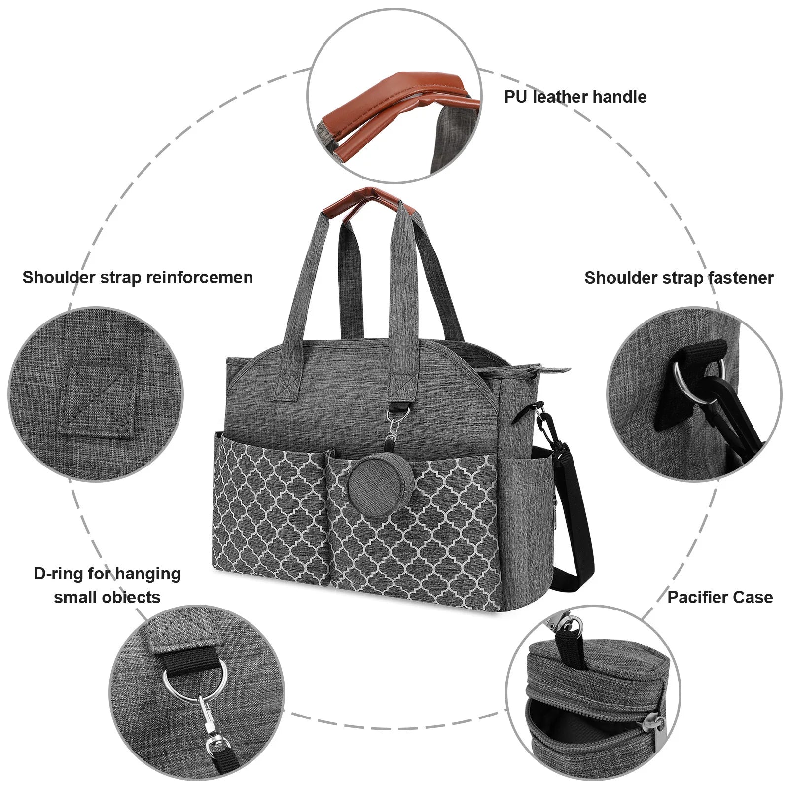 Mother and baby bag, large-capacity multifunctional diaper and bottle storage bag, baby stroller hanging bag