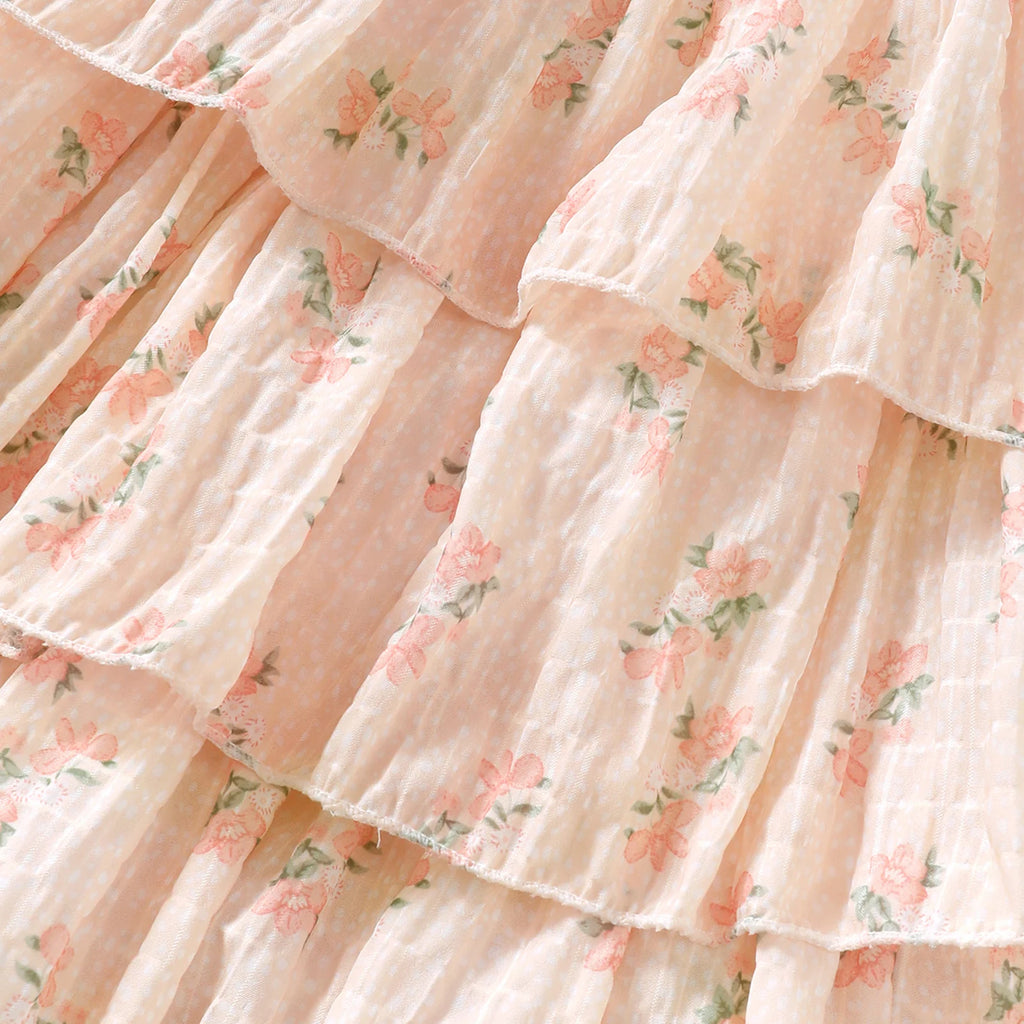 Children Girl Summer Dresses Small Floral Bow Princess Dresses Birthday Party Dresses for Girls aged 1-6 Years Costume for girls
