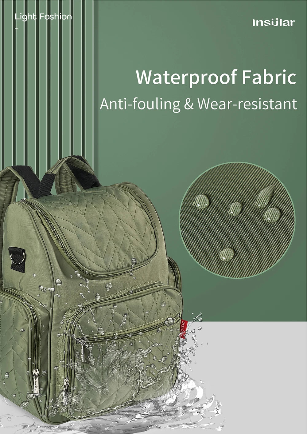 Large Capacity Nappy Backpack for Moms Multi Functional Waterproof Diaper Bag with Stroller Hooks for Baby Care Outdoor Travel