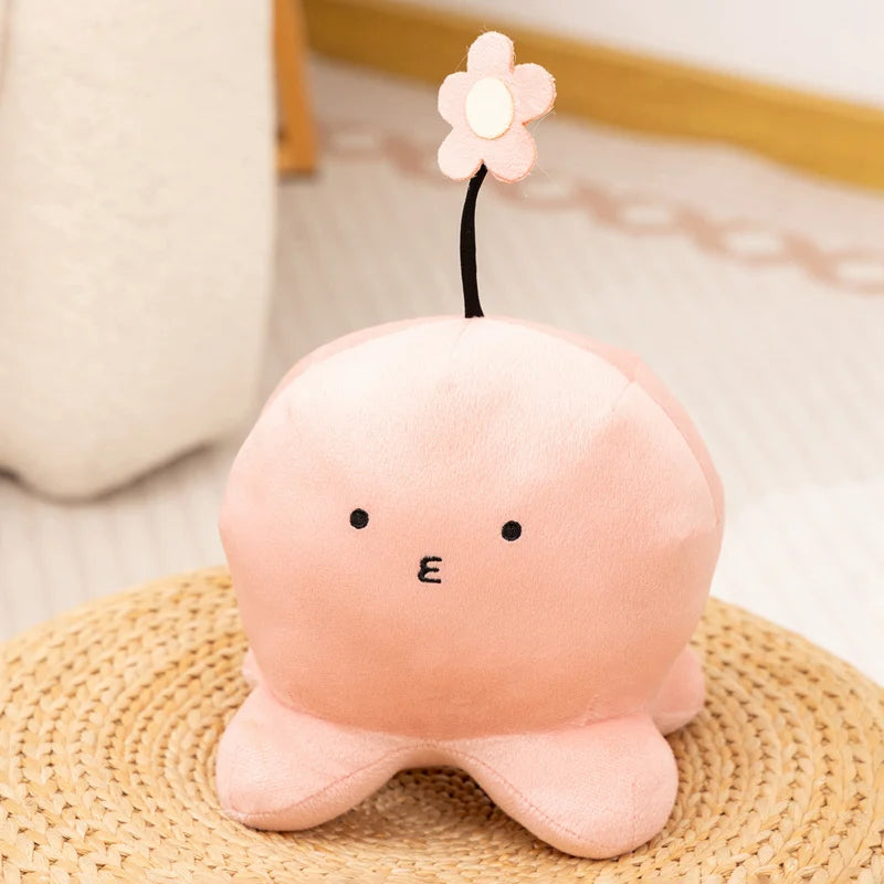 Nice Hot Kawaii Takopi's Original Sin Plush Toy With Flower Pink Octopus Stuffed Doll Soft Anime Plushie Kids Birthday Xmas Gift