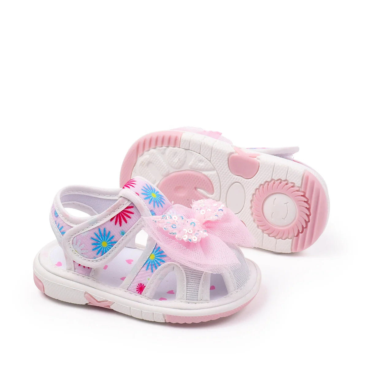 2025 0-2Y Baby Girls Baby Girls First Walking Indoor Outdoor Toddler Shoes With Squeaky Beautiful Design And Soft TPR Sole