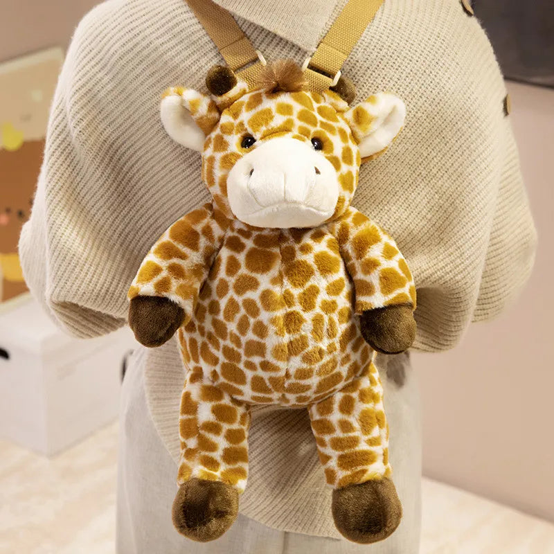 Hot 1pc 40cm Lovely Plush Sloth Alpaca Lemur Elephant Backpack Toy Cute Animal Shoulders Bag Lions Rabbit Giraffe Nice Gift