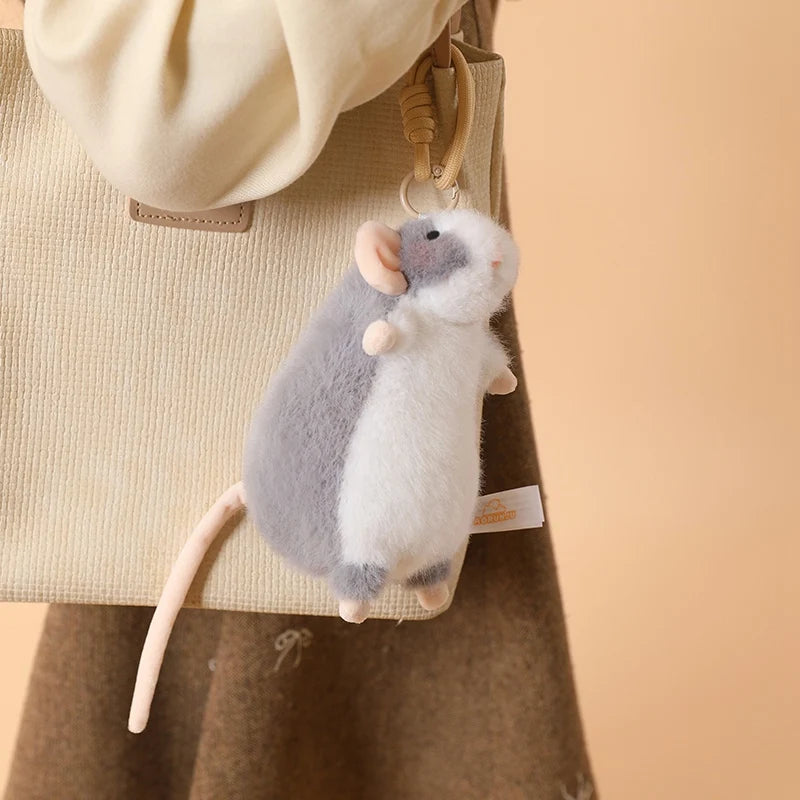 Ncie 1pc 15/21cm Cute Flower Branch Mouse Plush Pendant Kawaii Mouse Backpack Decro Stufffed Animal Happy Birthday Gifts