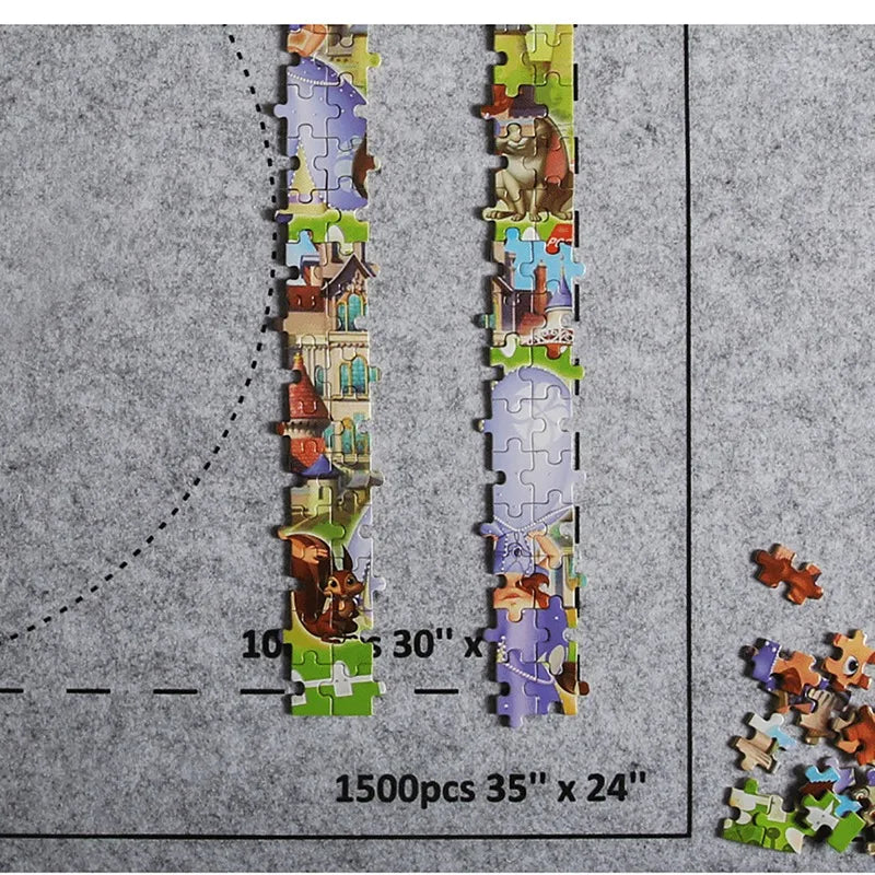 1500 Pcs Felt Puzzle Mat - Portable Home Decor Roll, Jigsaw Playmat & Wall Ornament Accessory for Living Room