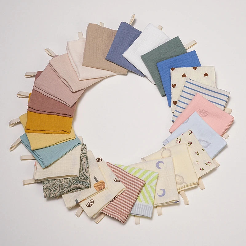 5/10pc Random Color Soft Cotton Baby Towel Set Newborn Muslin Squares Gauze Baby Washcloth Hand Bath Shower Towel Baby Items