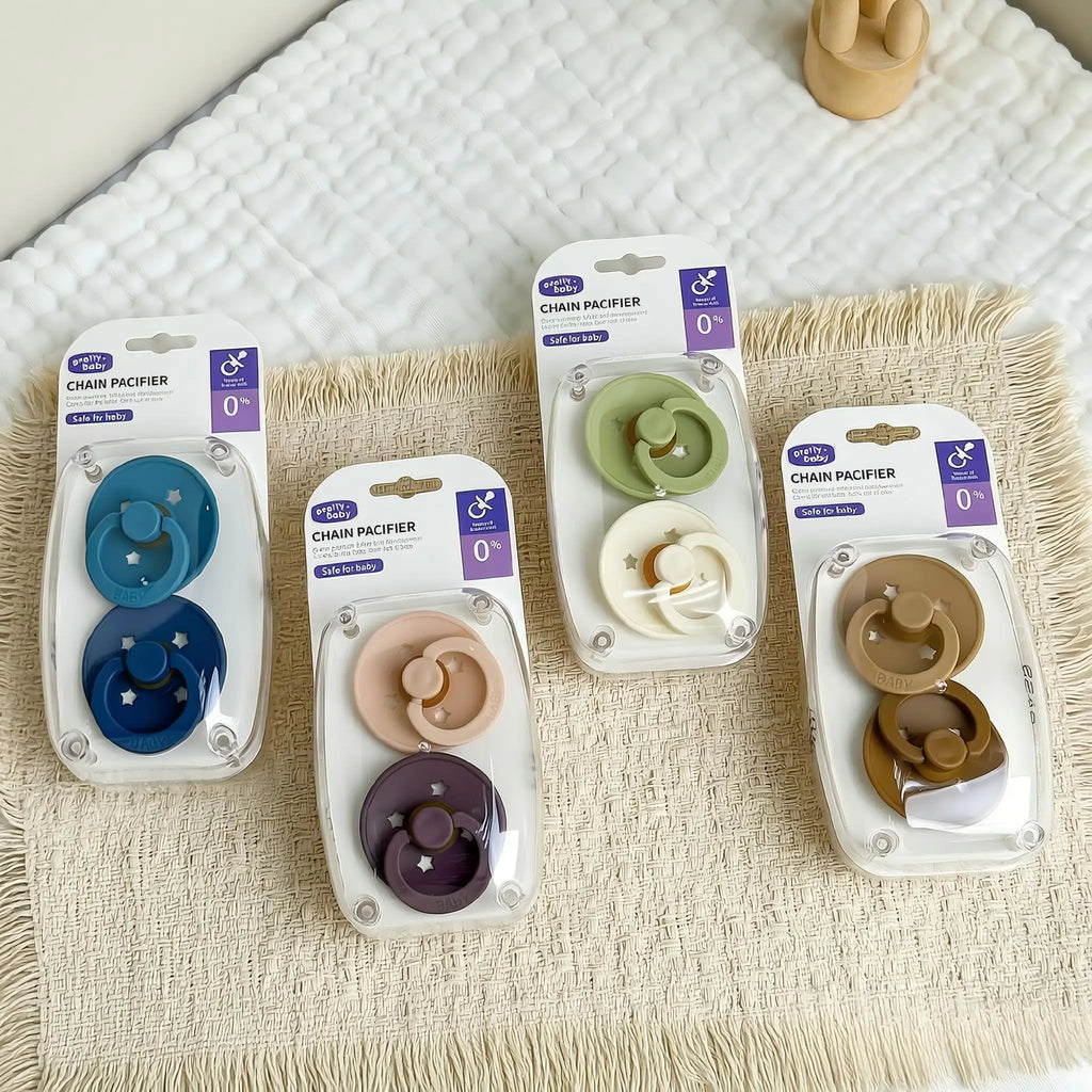 2pcs/pack Button-shape Baby Soothing Pacifier, Baby Pacifier Soother Dummy with Cherry-round Nipple