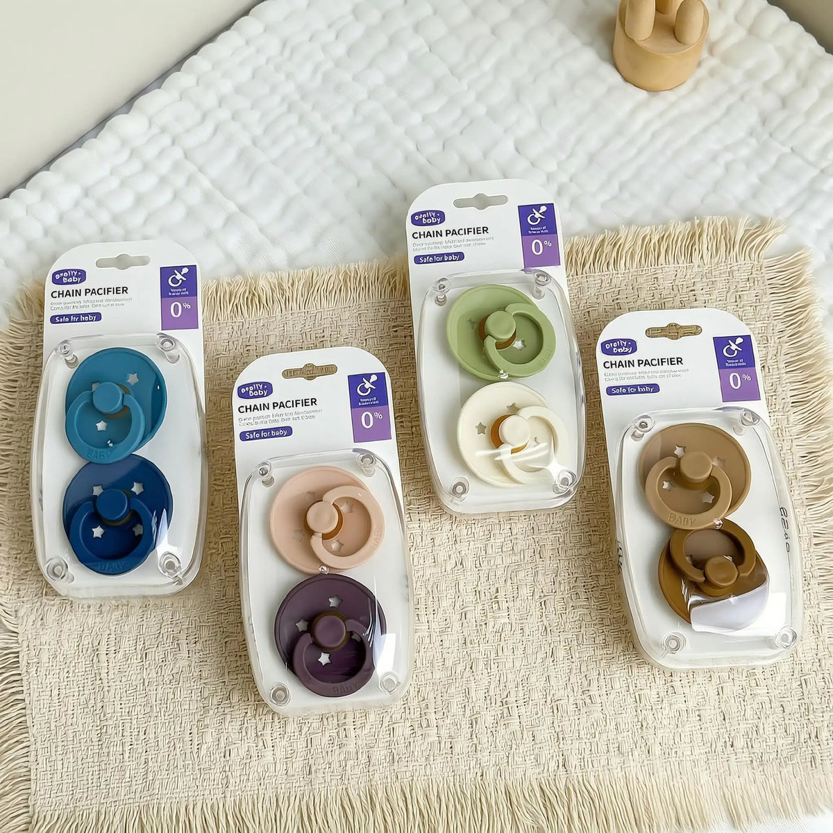 2pcs/pack Button-shape Baby Soothing Pacifier, Baby Pacifier Soother Dummy with Cherry-round Nipple