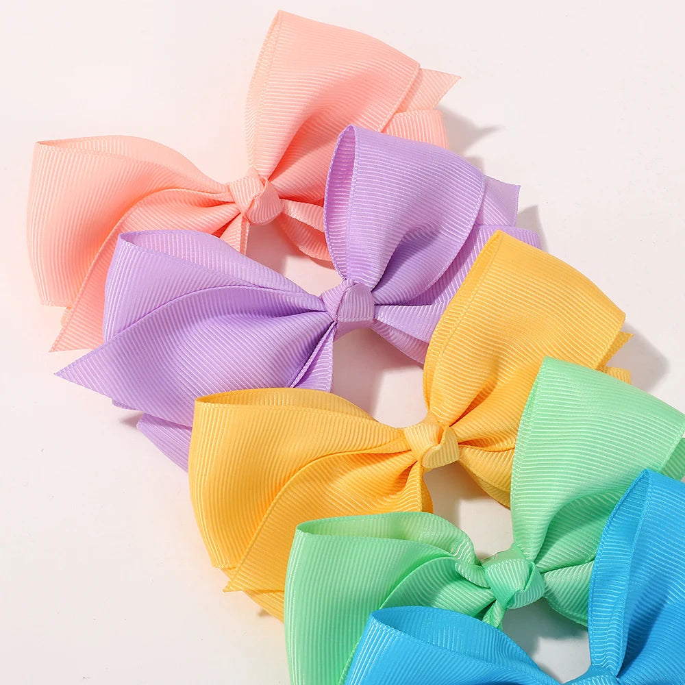 30Pcs Random Color 4.9x3.15 Inch Bowknot Hair Bangs Clips for Girls Party Travel Hairgripes Dress Up for Kids Hair Accessories