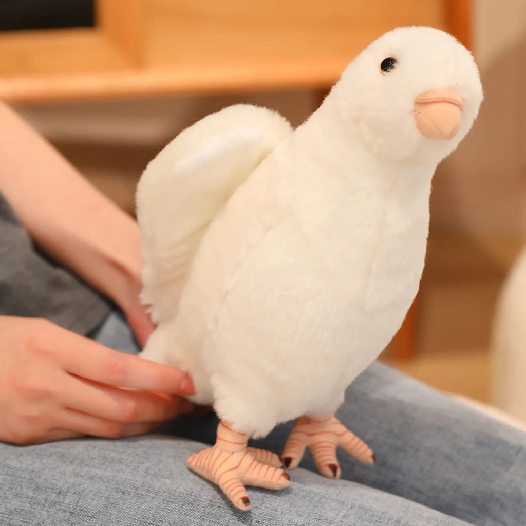 Grey White Simulation Pigeon Plush Toy Peace Dove Stuffed Animal Doll for Kids Home Decor And Photography Props