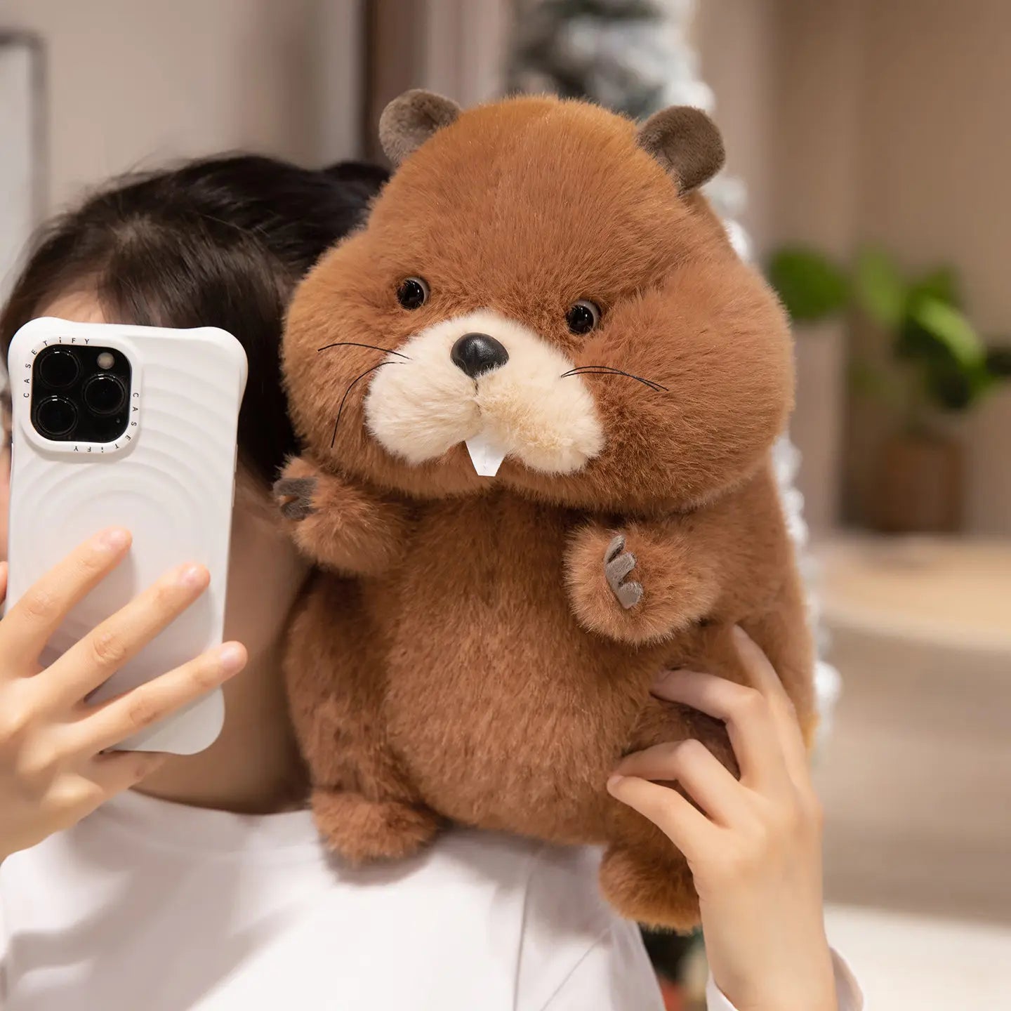 22/35/45cm Simulation Beaver Plush Doll Cute Fluffy Sitting Marmot Groundhog Toy For Kids Adorable Birthday Gift Doll