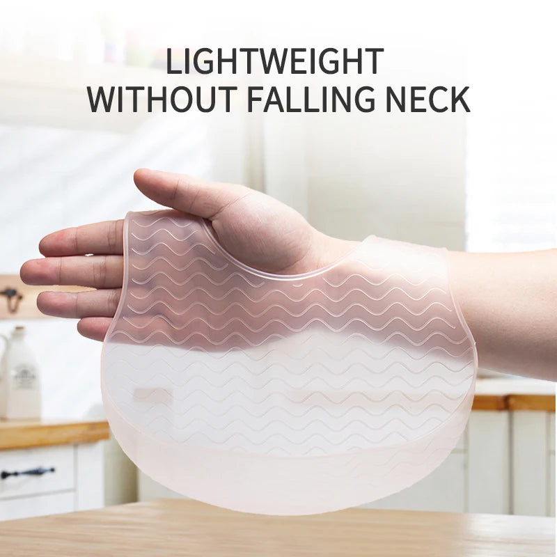 1 Pc Baby Silicone Jelly Bib Lightweight Widen Shoulder With PP Box Water Proof Adjustable Length Design Baby Tableware Bib