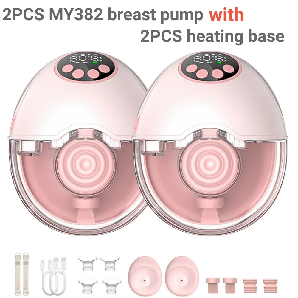 Wearable Electric Breast Pump With Ultraviolet Sterilize And Heated Base MY382 On The Go Wireless