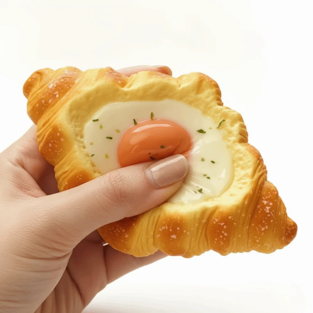 Simulated Simulated Egg Toast Squeeze Toy Prank Decoration Oversized Bread Squishy Toy Slow Rising Realistic