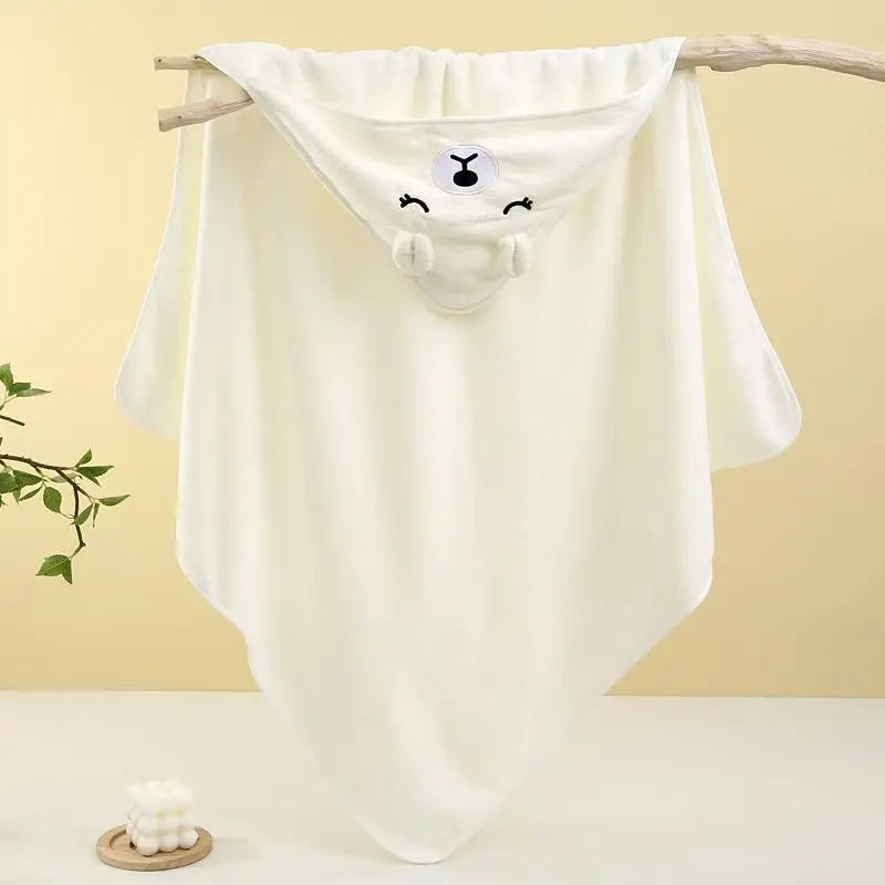 Personalized Baby Bath Towel with Name – Cartoon Animal Hooded Soft Towel