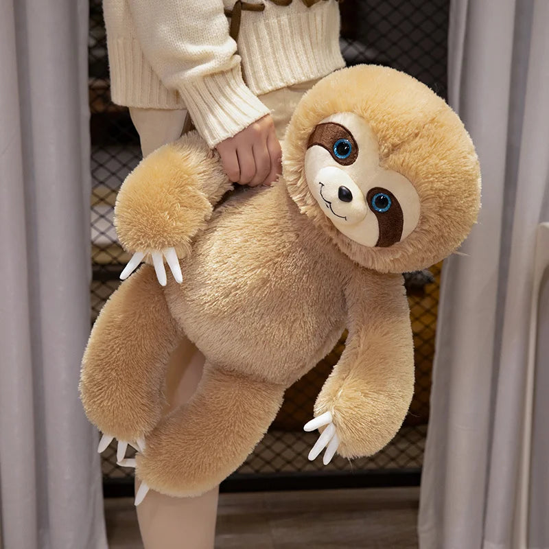 Simulation Fluffy Chubby Sloth Plushies Doll Cute Stuffed Animals Kawaii Soft Lifelike Sloth Kids Toys for Girls Boys Gifts Deco