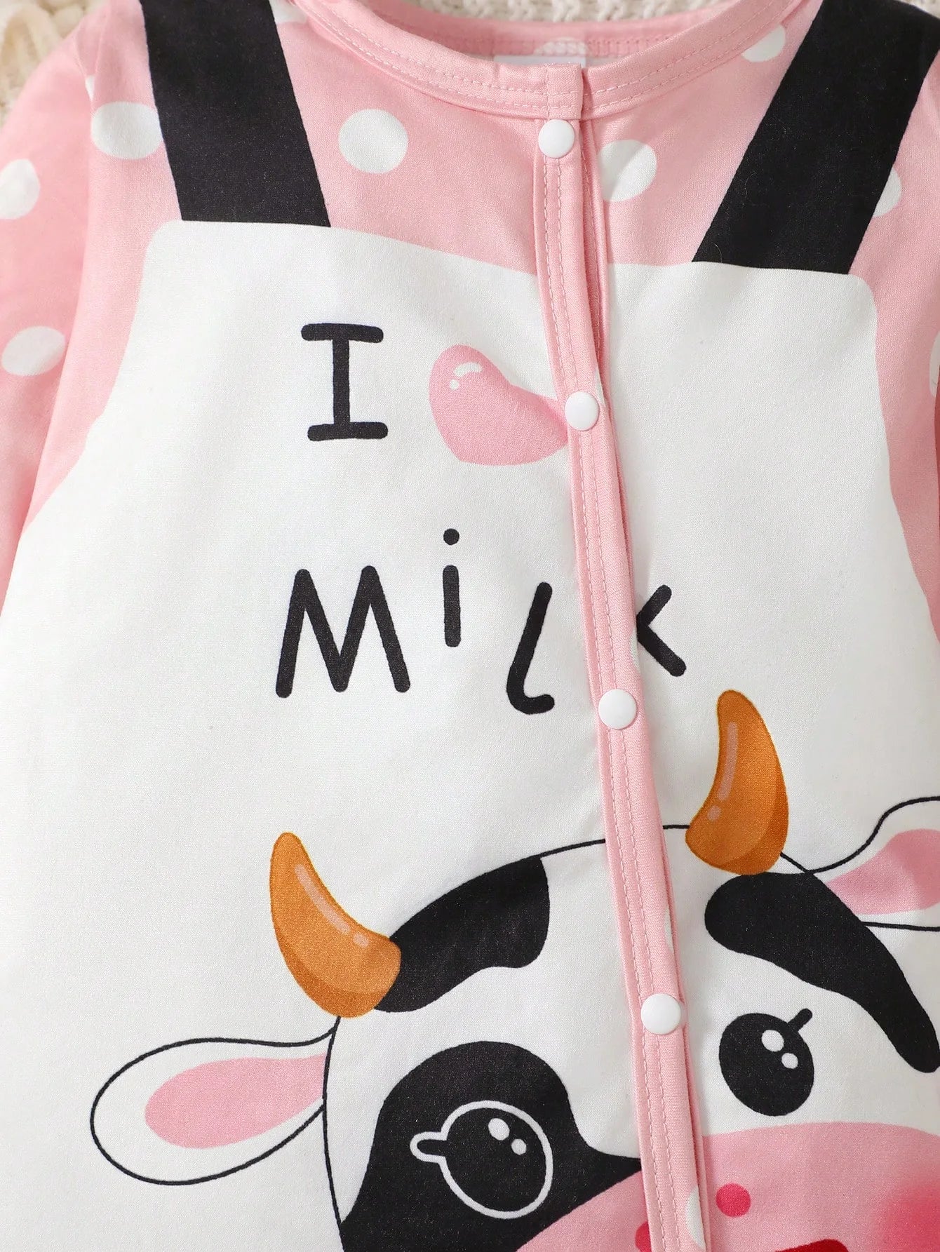 New baby Girl Long sleeved Bodysuit Cute Little Cow Circular dots Jumpsuit+Hat+Drool towel 3pc/set 0-18Months Baby Crawling suit