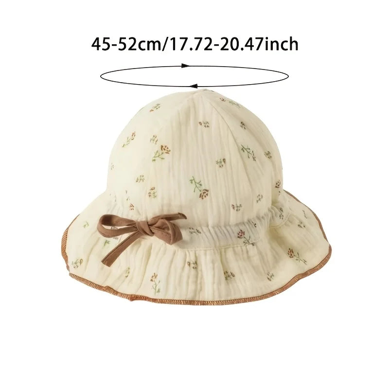 Spring Baby Girls Hat Floral Cotton Infant Fisherman Hats Outdoor Travel Sun Protection Princess Sweet Accessories 3-24M