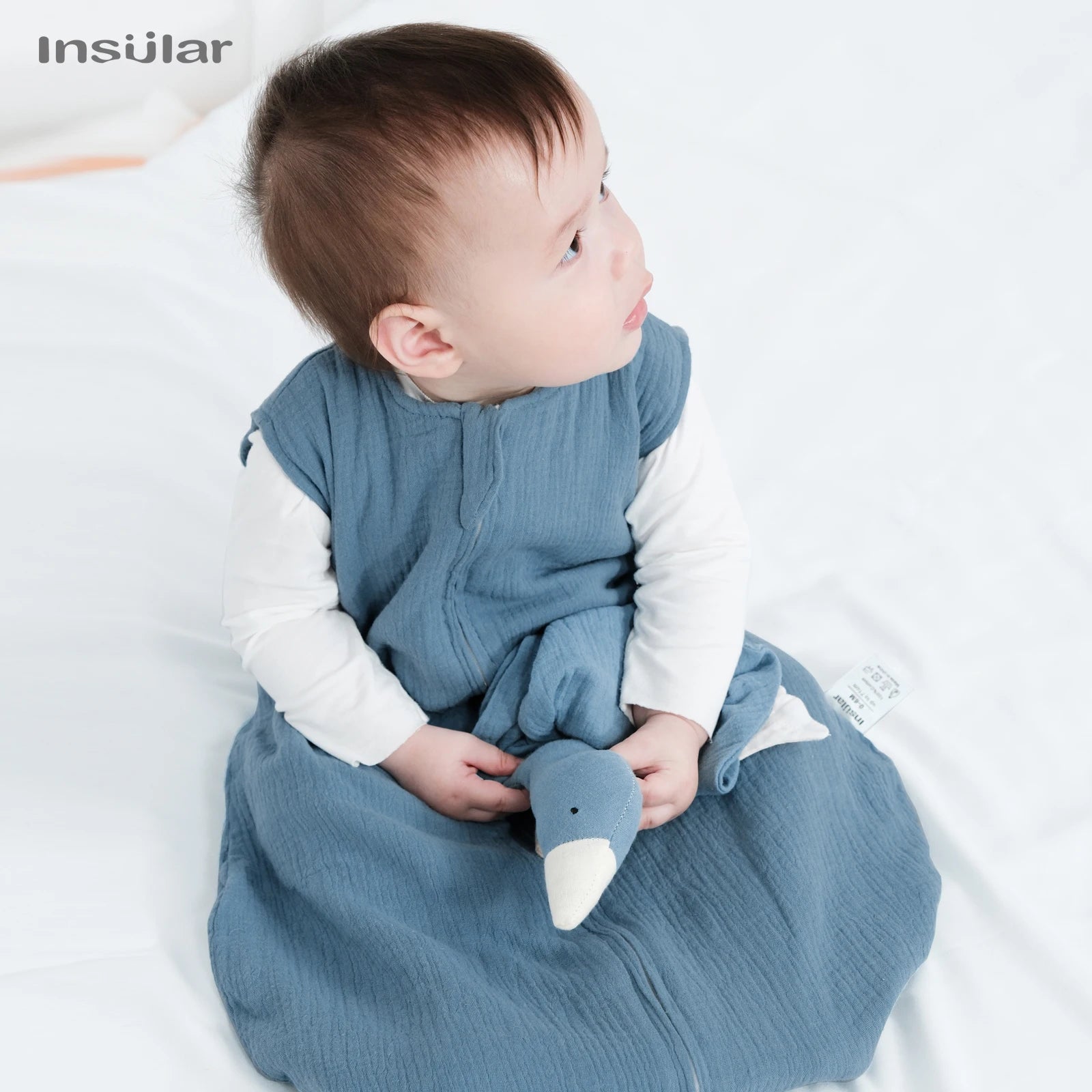 Baby Sleeping Bag Newborn Swaddle Sleeveless Sleep Sack Summer Thin Premium Muslin Cotton Soft 2-Ways Zipper Easy Diaper Changes