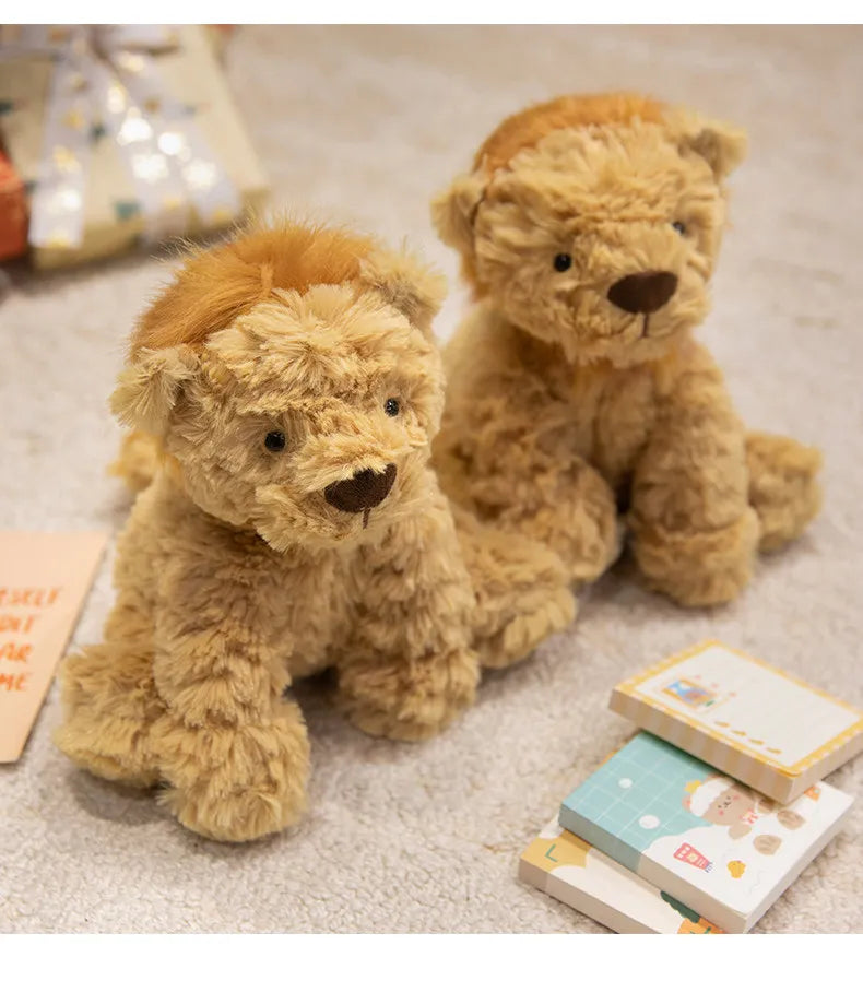 25cm Super Cute Jungle Lion Plush Toy Cartoon Stuffed Animal Doll for Kids Room Decor Boys & Girls Birthday Gift