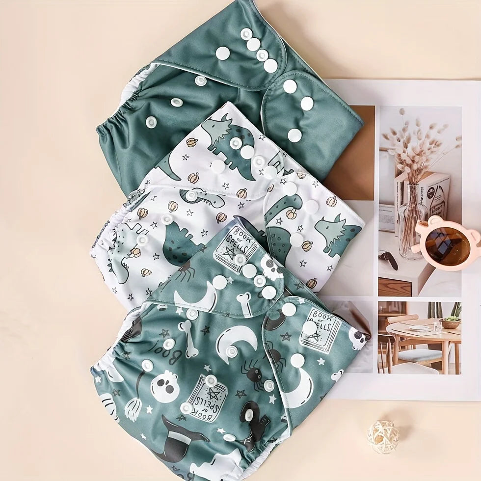 3PCS Baby Waterproof Nappies Cute Underwears Reusable Newborn Cloth Diaper Soft Ecological Toddler Training Pants For Boys Girls