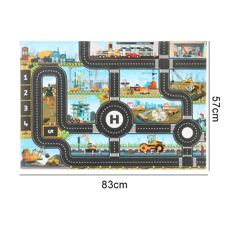 TMZ Baby Crawling Mat 83x57cm Cartoon City Traffic Map Non Slip Playmat For Boys Girls Montessori