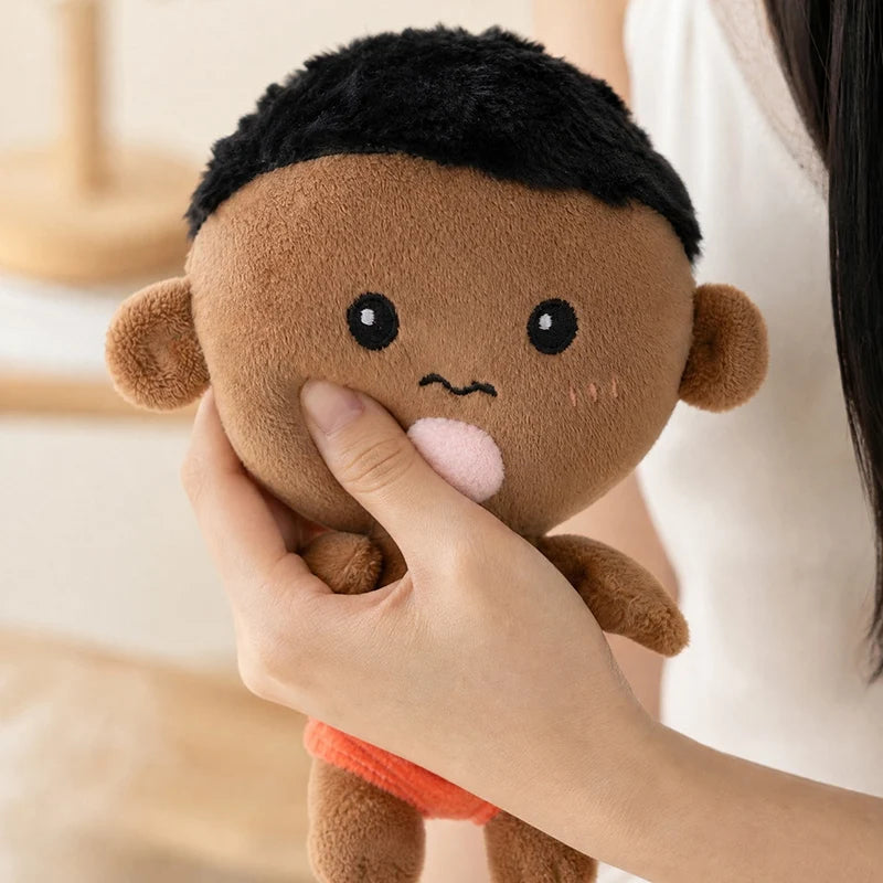Net Red Black Pendant Keychain 15cm Natasha Black Plush Doll Black Man Decompression Squeeze Ball Plush Doll Boy Girl Gift