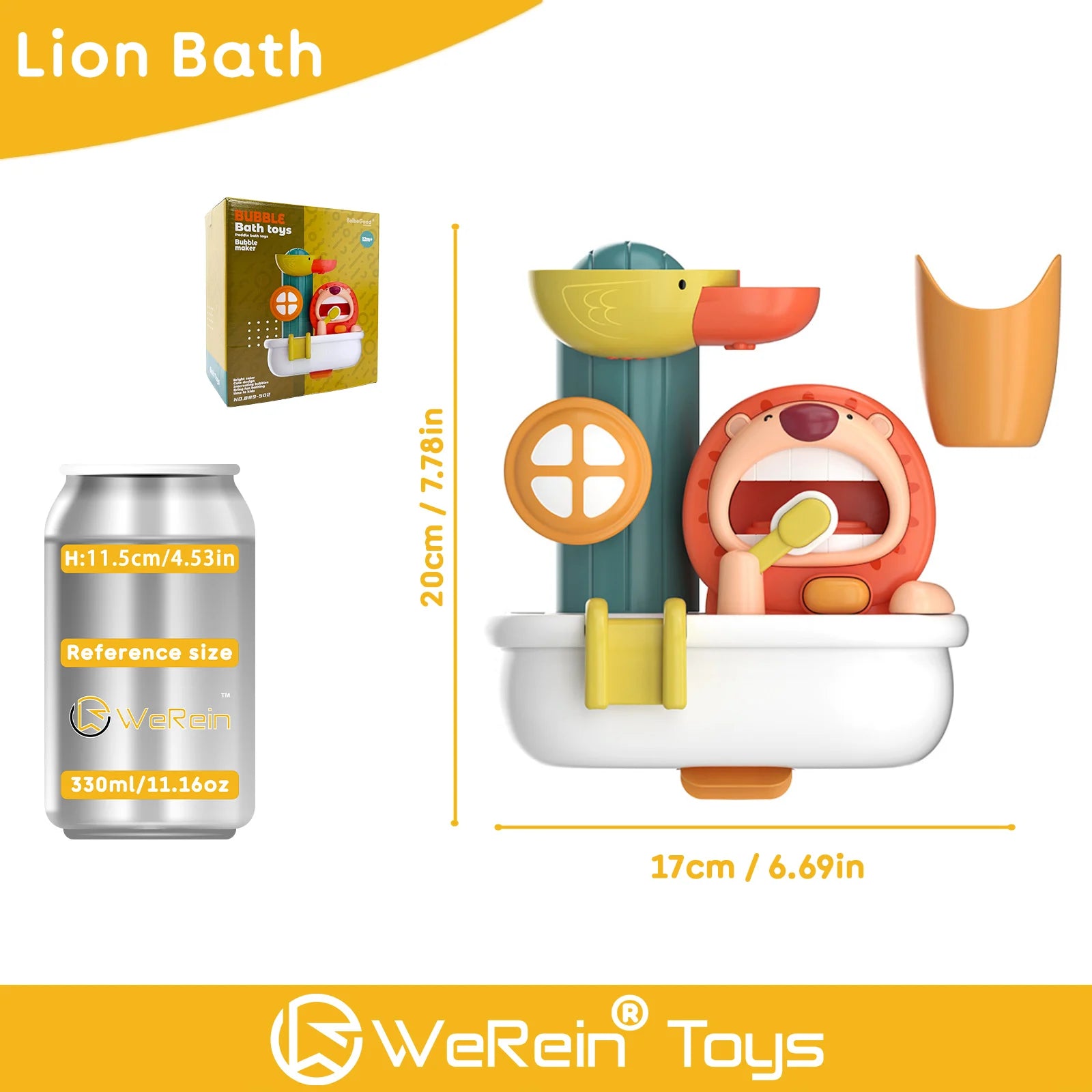 Cute Lion Shaped Bath Toy for Infants And Toddlers Water Scooping Bath Play Bubble Bathing Fun