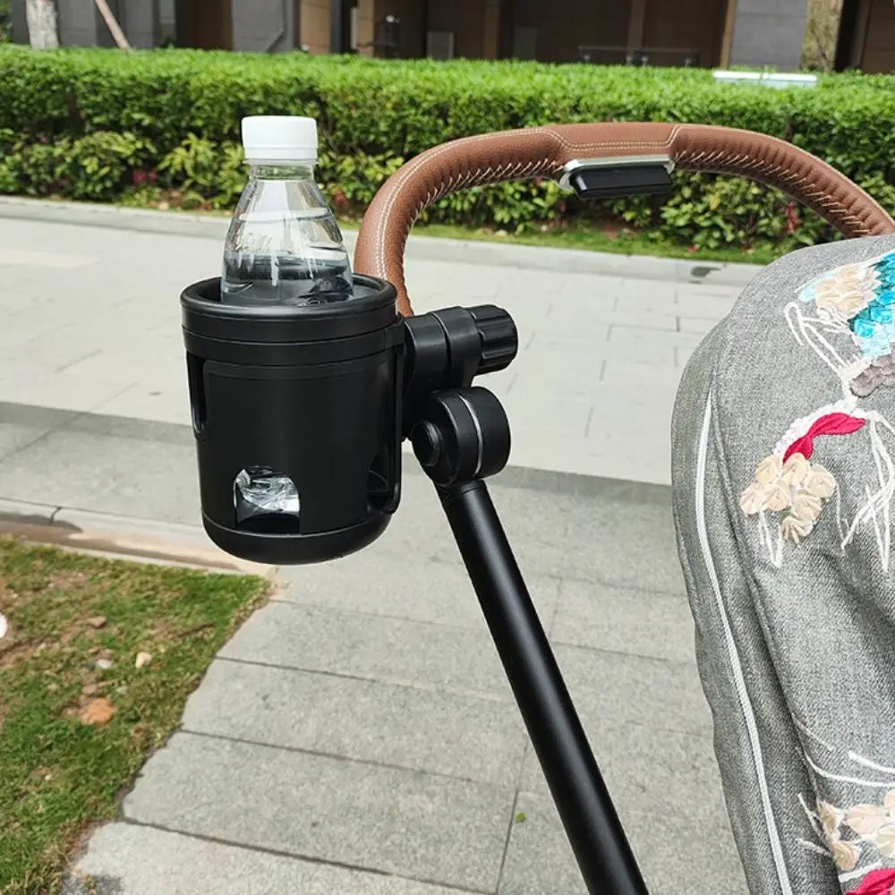 Anti-slip 2 in 1 Baby Stroller Cup Holder Easy To Install Adjustable Kids Cup Stand Black Non-slip