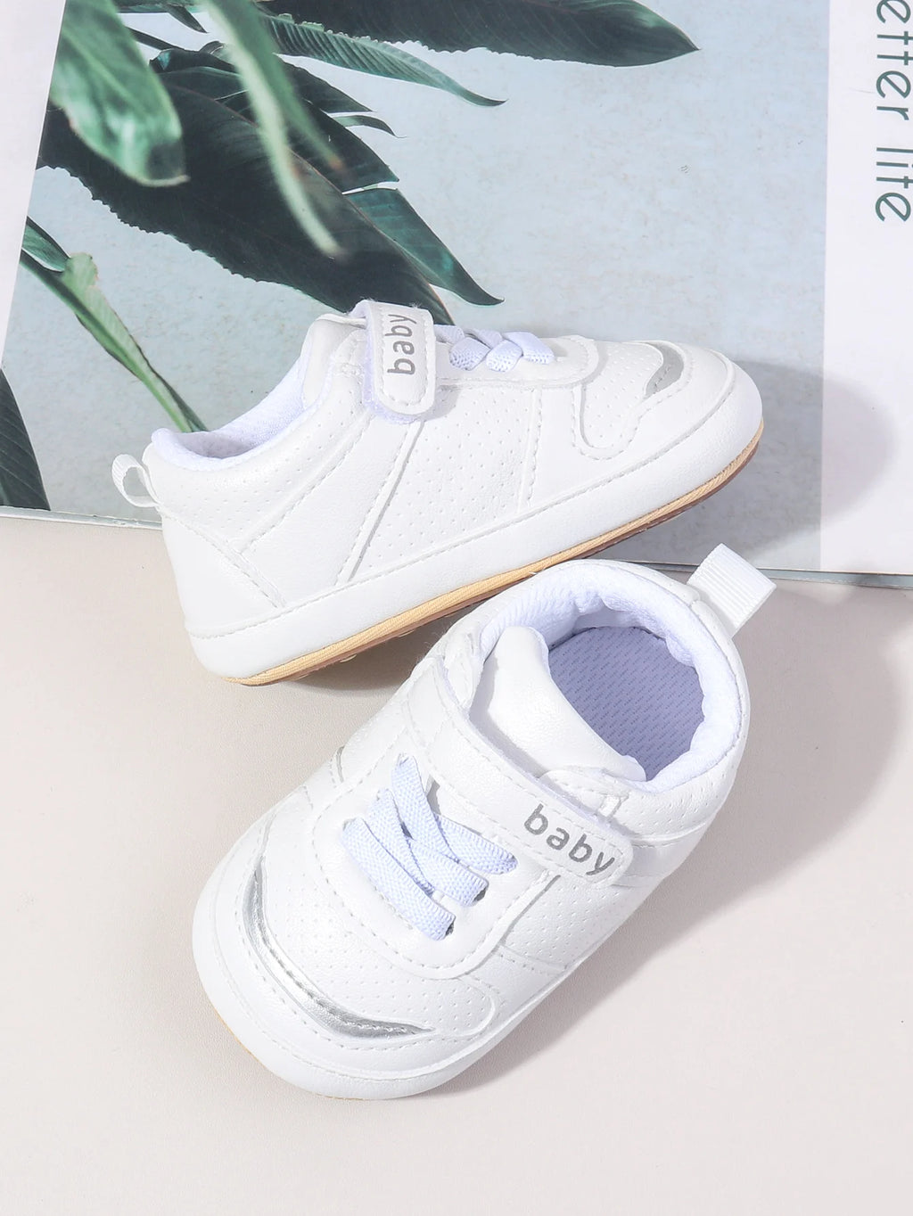 Hot Selling Newborn Baby Boys And Girls First Walking Causal Shoes Outdoor Anti Slip TPR Soles For Baby Unisex Toddler Shoes