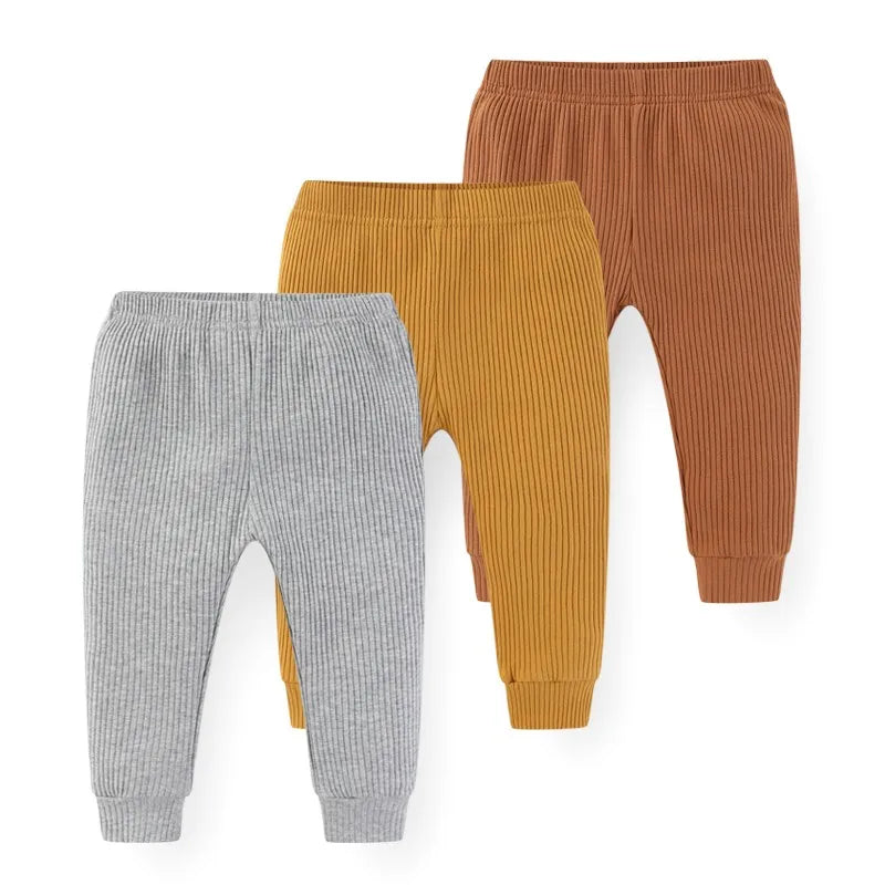 Baby Pants 3 Pack Solid Color Cotton Soft Newborn Unisex Trousers Four Seasons Infant Clothes