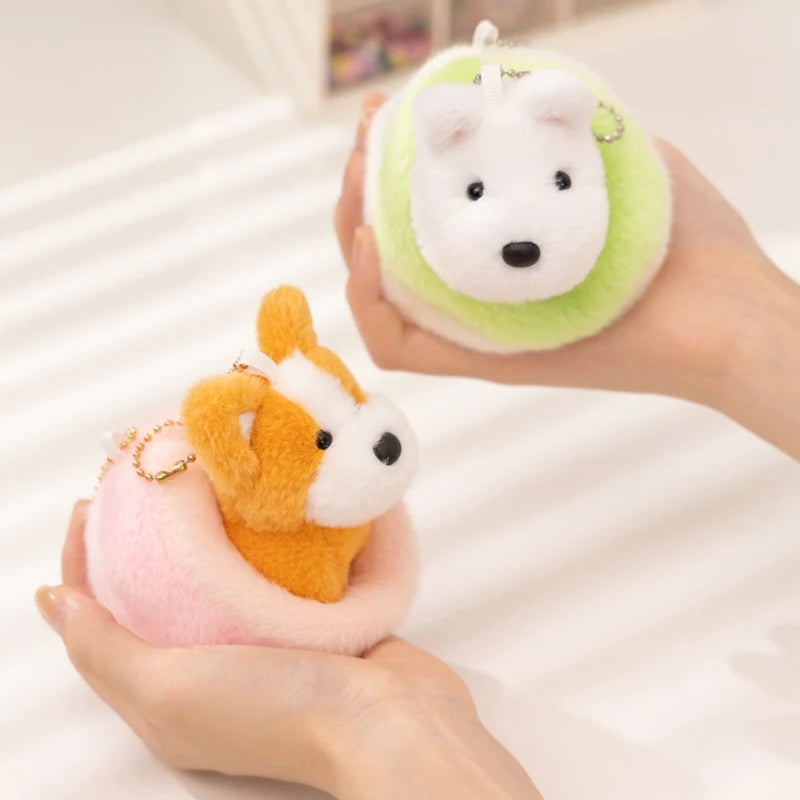 Cute Dog Pendant 10CM Love Dog Nest Series Plush Pendant Schnauzer,Corgi Dog,Teddy Dog Keychain Stuffed Animal Puppy Kid Gift