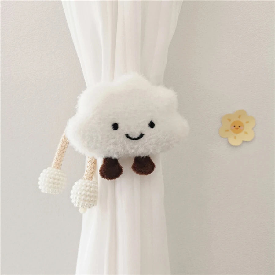 Daisy Flower Pearl Clasp Tieback Window Curtain Buckle Clip Kids Room Hanging Curtain Holders Tie Backs Curtain Accessories Home