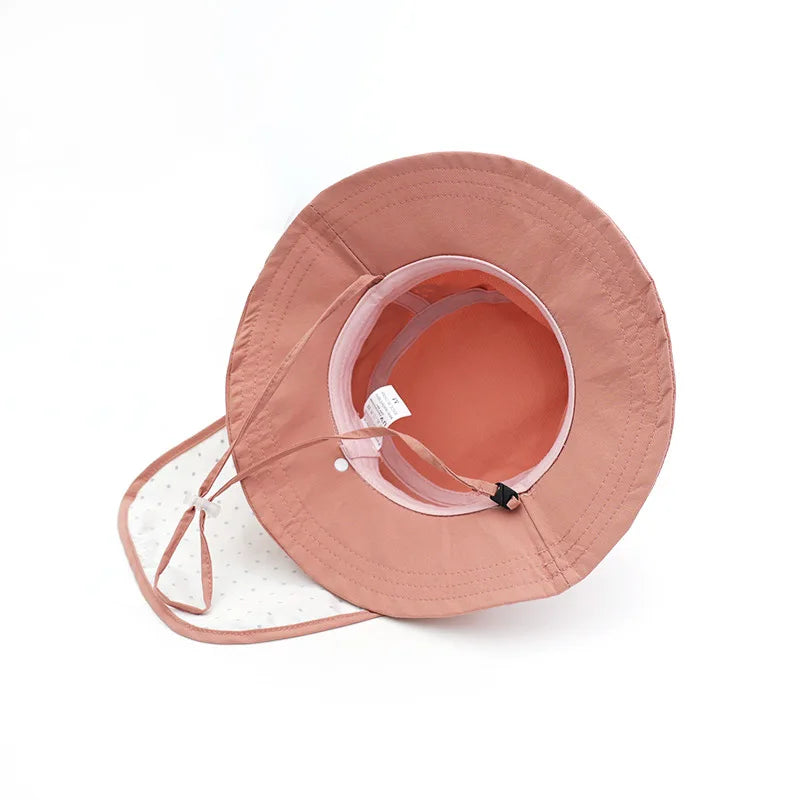 girls' spring and summer sun protection children's Korean-style fashion casual outdoor travel sunshade shawl and fisherman hat