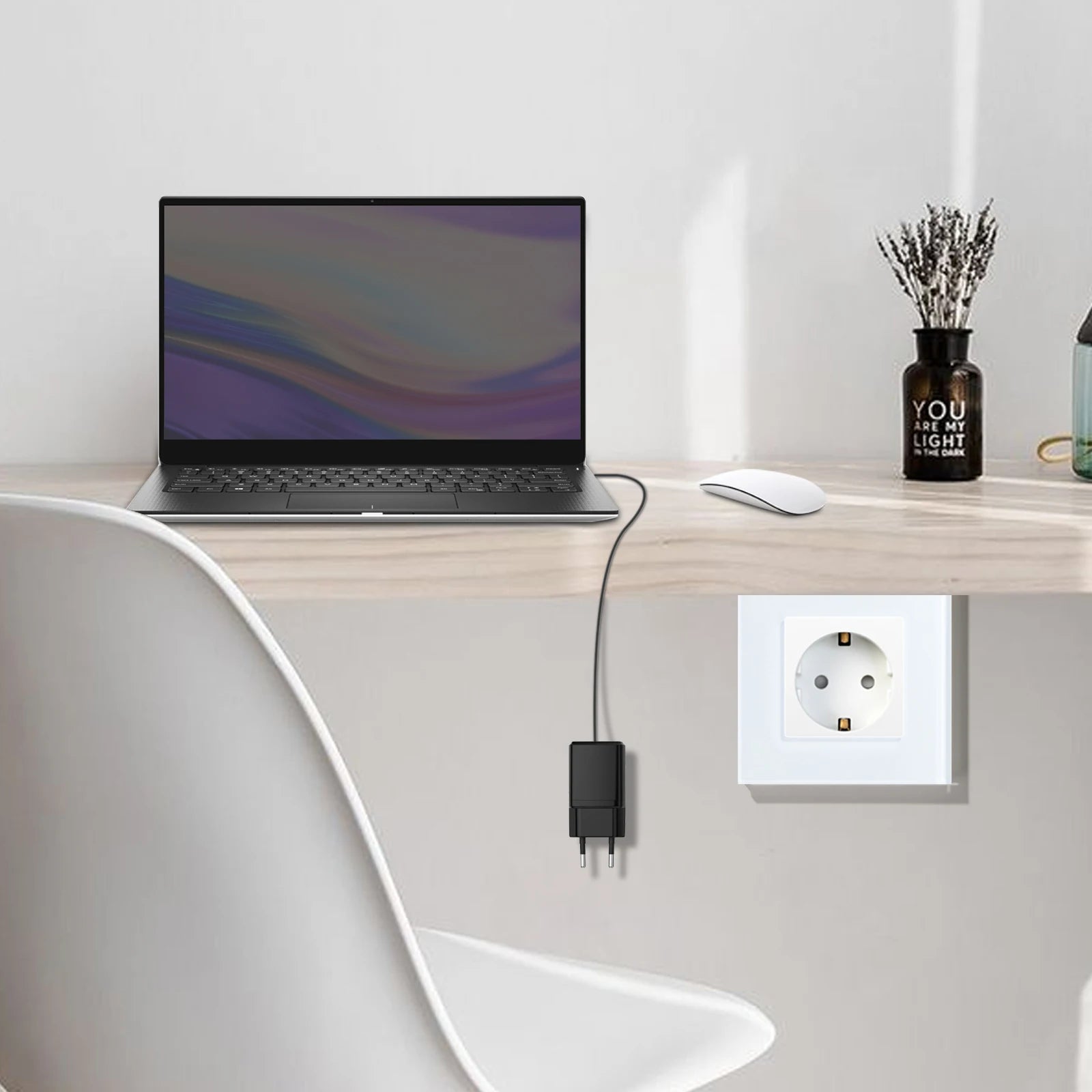 BSEED Single Power Outlet EU Wall Plugs Double Sockets USB Type-C Phone Charge Glass Panel 1Way Wall Touch Switch Kid Protection