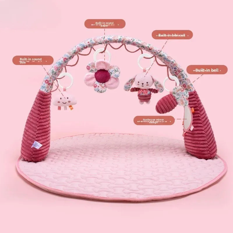 3 in 1 Baby Activity Gym Thickened Play Activity Mat with Toys Baby Activity Center for Tummy Time Sitting Crawling Sensory Toys