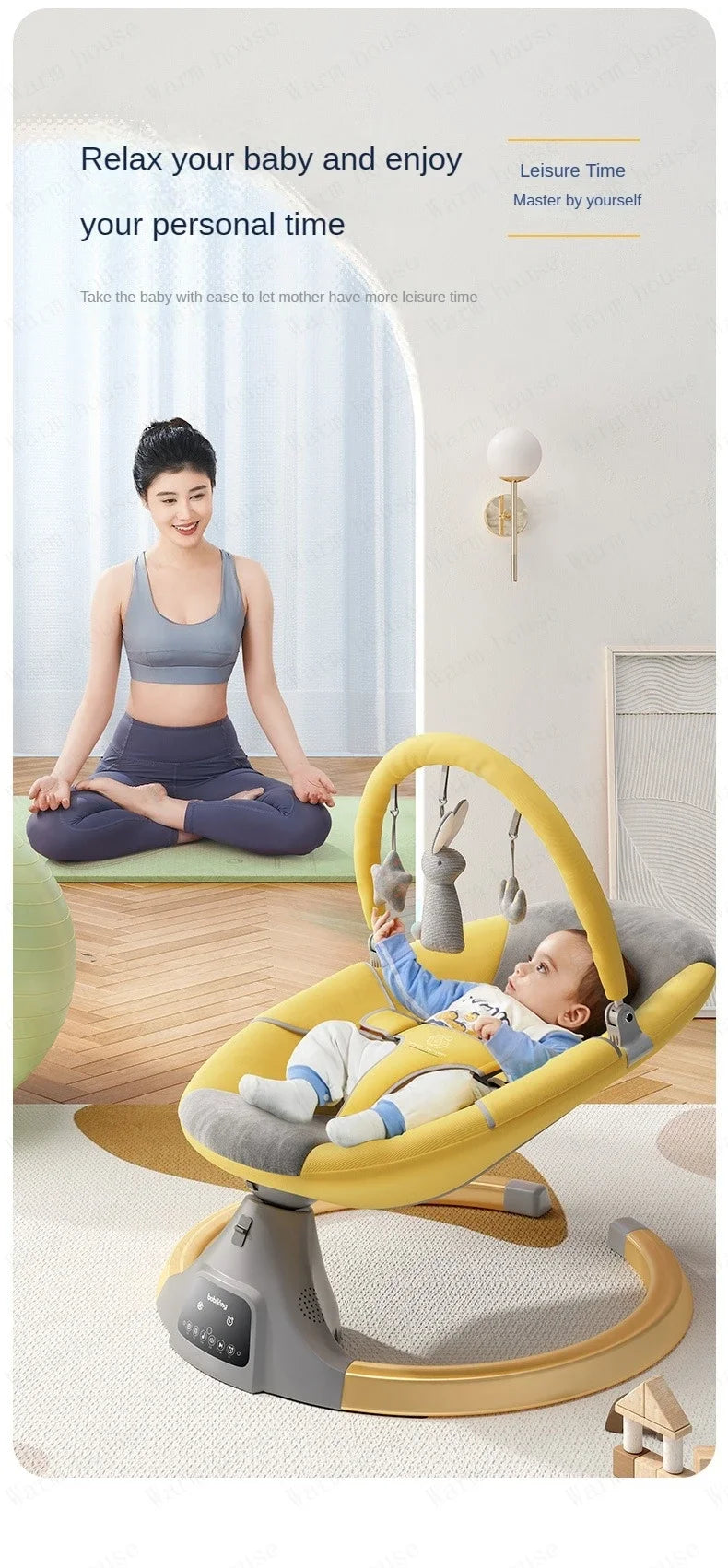 Electric Automatic Baby Rocking Cradle - Modern Newborn Sleep Aid Swing
