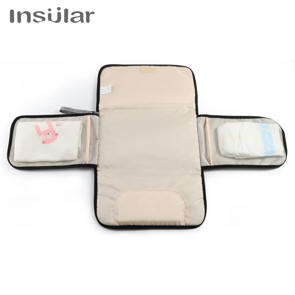 Portable Baby Changing Mat:Infant Multifunction Diaper Changing Pad for Newborns-2-in-1 Waterproof Changing Pad with Storage Bag
