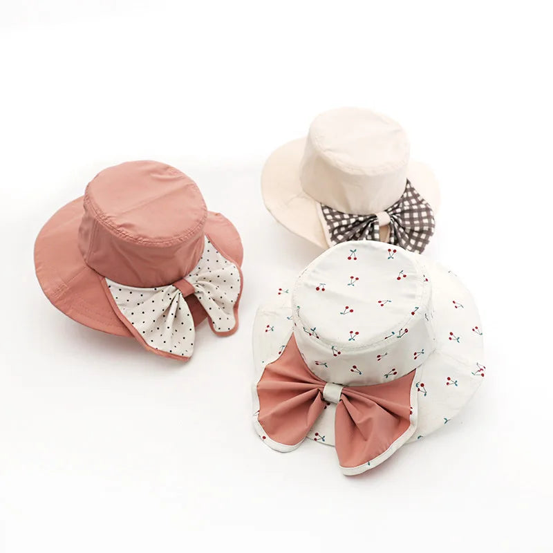 girls' spring and summer sun protection children's Korean-style fashion casual outdoor travel sunshade shawl and fisherman hat