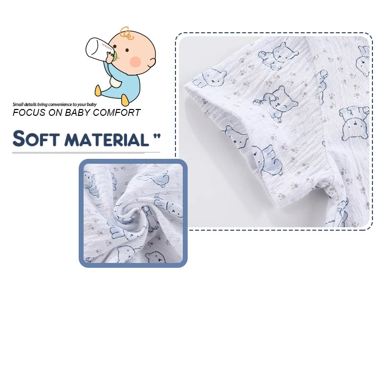 Kiddiezoom 1 PCS Fashion Four Seasons Unisex Solid Short Sleeve Baby Boy Girl Rompers 100%Cotton Soft infant Jumpsuit Clothes