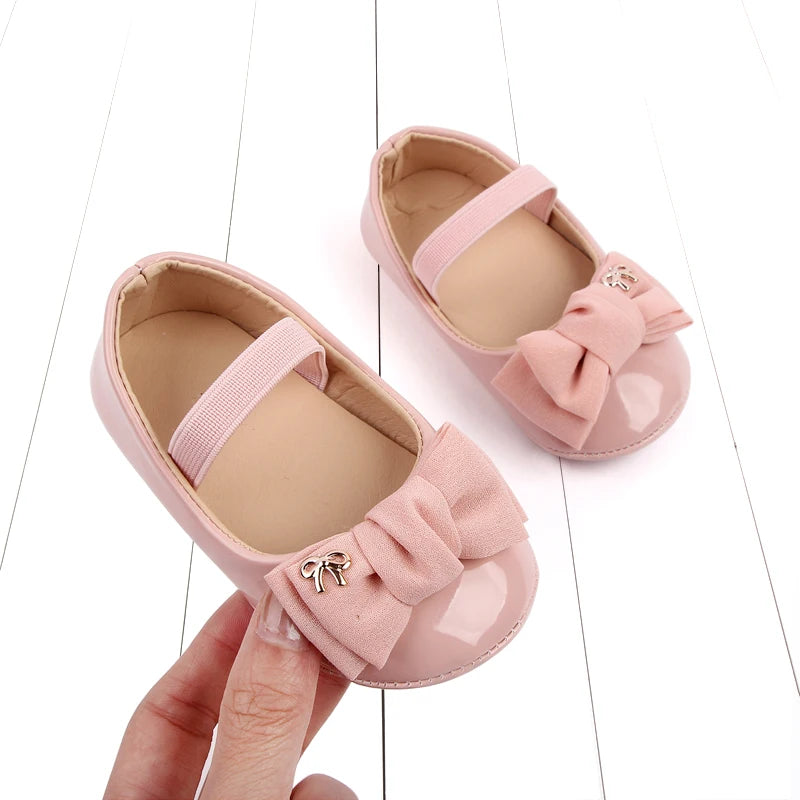 Spring and Summer 2025 New Style Baby Princess Shoes Leather Bow Tie Baby Shoes Soft Sole Learning Walkers baby shoesD2778