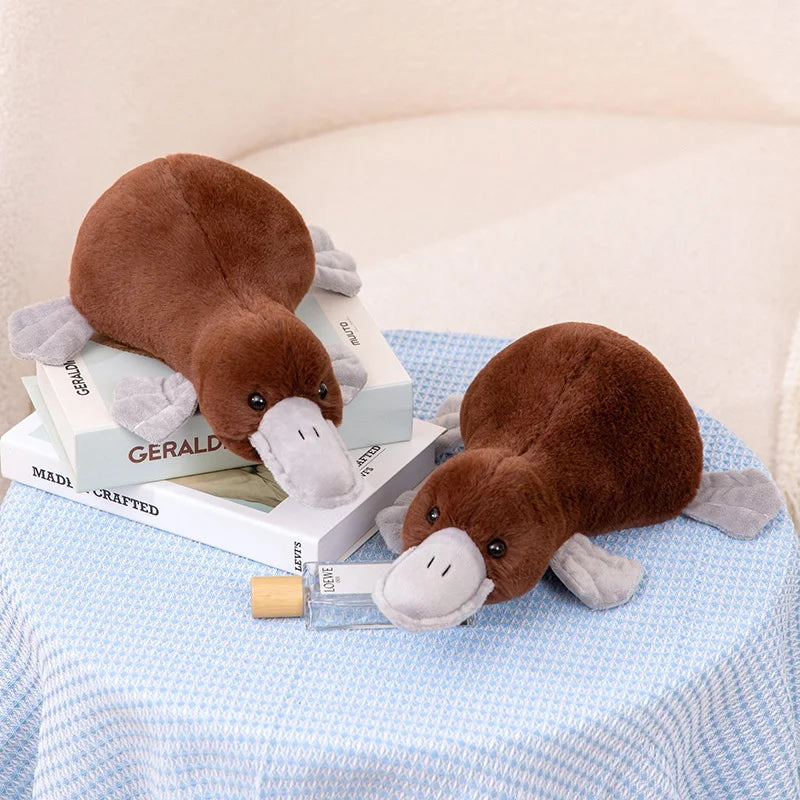 Simulation Cute Platypus Plushie Stuffed Animal Plush Doll Pillow Toy Super Soft Grey Lying Plush Toy High Quality Kid Toy Gfit