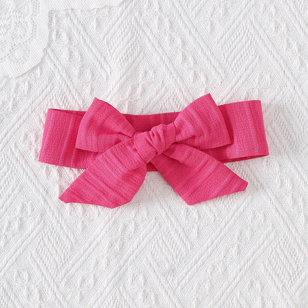 2Pcs Newborn Baby Girl Dress with Ruffles and Cake Skirt + Hairband Set, Suitable for 0-24 Months, Fashion Dress for Baby Girls