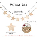 Ins Nordic Wooden Stars Garlands Wall Hanging Ornaments Home Room Pull Flag Children's Room Decoration Party Bunting Banner