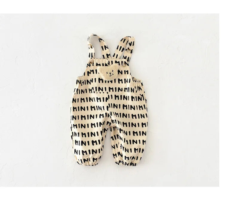 MILANCEL Baby Rompers Striped Baby Overall Bear Doll Infant Girls Jumpsuits Boys Clothes